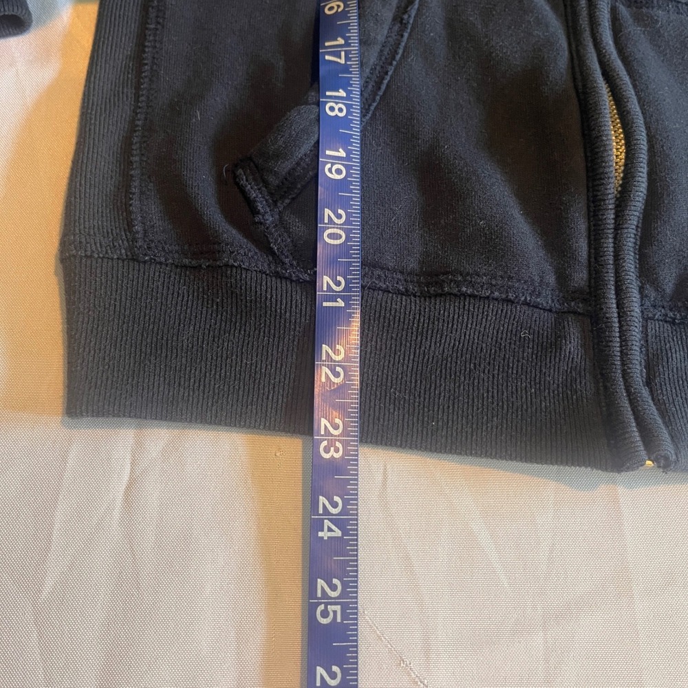 Abercrombie & Fitch Mens Navy Blue Full Zip Logo Hoodie Waffle Lined Hood Size M - Picture 6 of 14